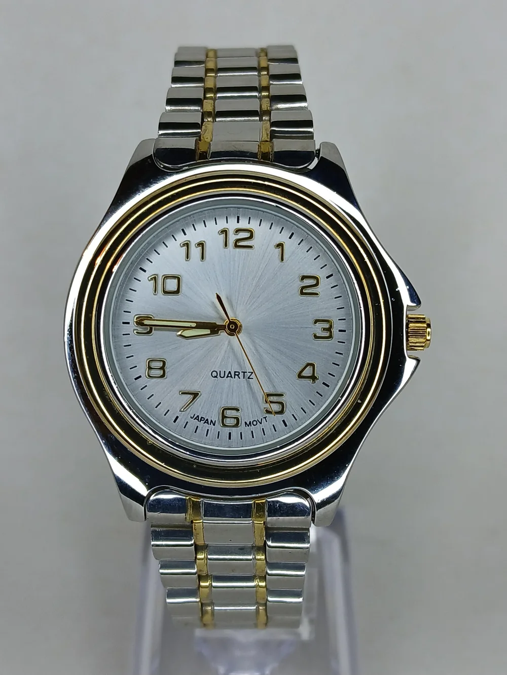 Puritan Watch PUR60473W Two Tone Silver Dial Gold Numbers Japan Movt